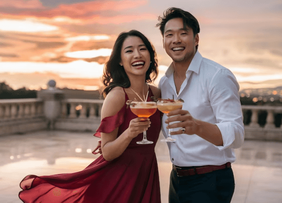 Elegant woman exploring opportunities with confidence